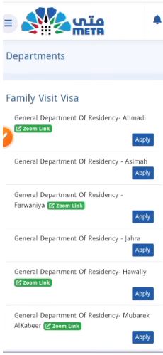 meta appointment for family visa kuwait
